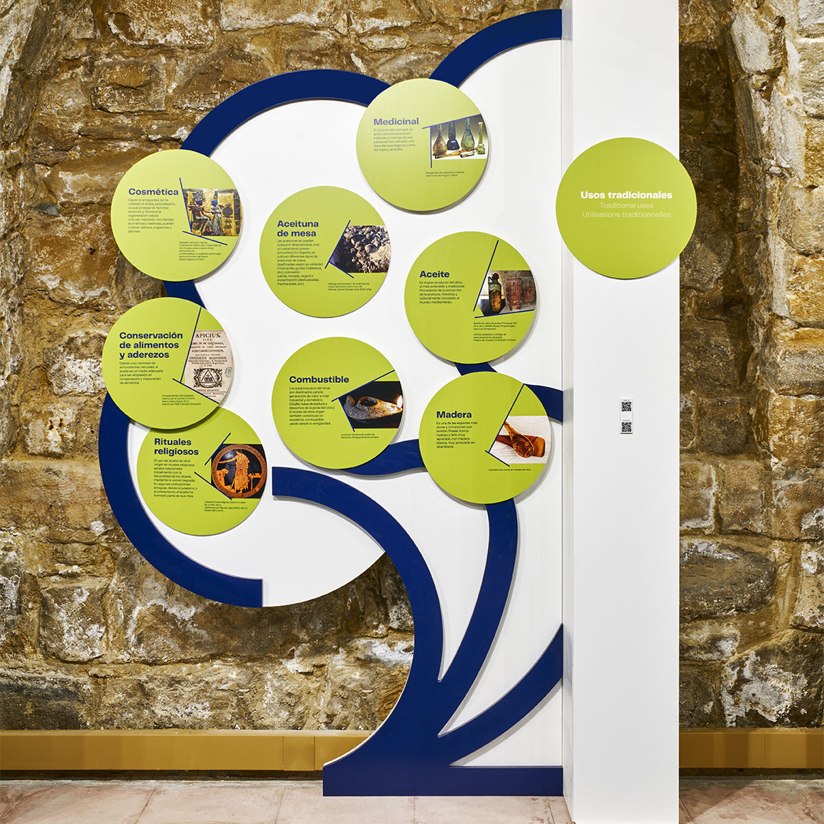 Panel expositivo sobre la historia del Centro de Interpretación Olivar y Aceite
